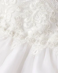 Girls Lace Applique Tiered Dress - Special Occasions
