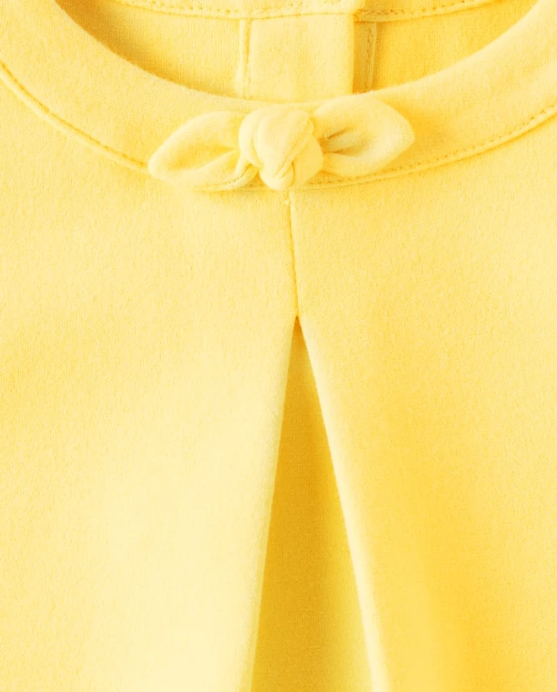 Robe-chemise en jersey ponte à appliqués lapin pour filles - Fêtes de printemps