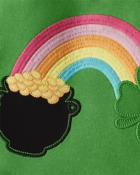 Girls Embroidered Rainbow Tiered Dress - Little Leprechaun