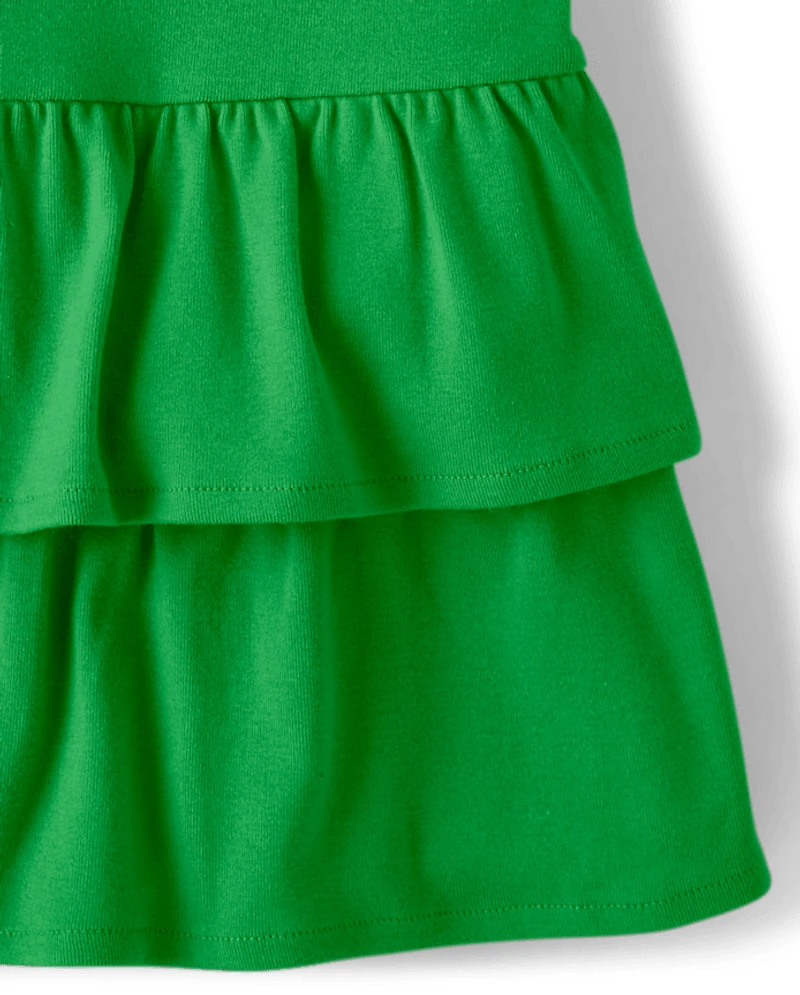 Girls Embroidered Rainbow Tiered Dress - Little Leprechaun