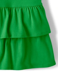 Girls Embroidered Rainbow Tiered Dress - Little Leprechaun