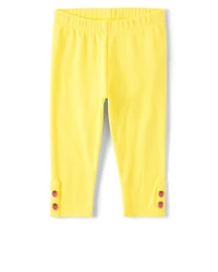 Girls Fruit Button Capri Leggings - Festive
