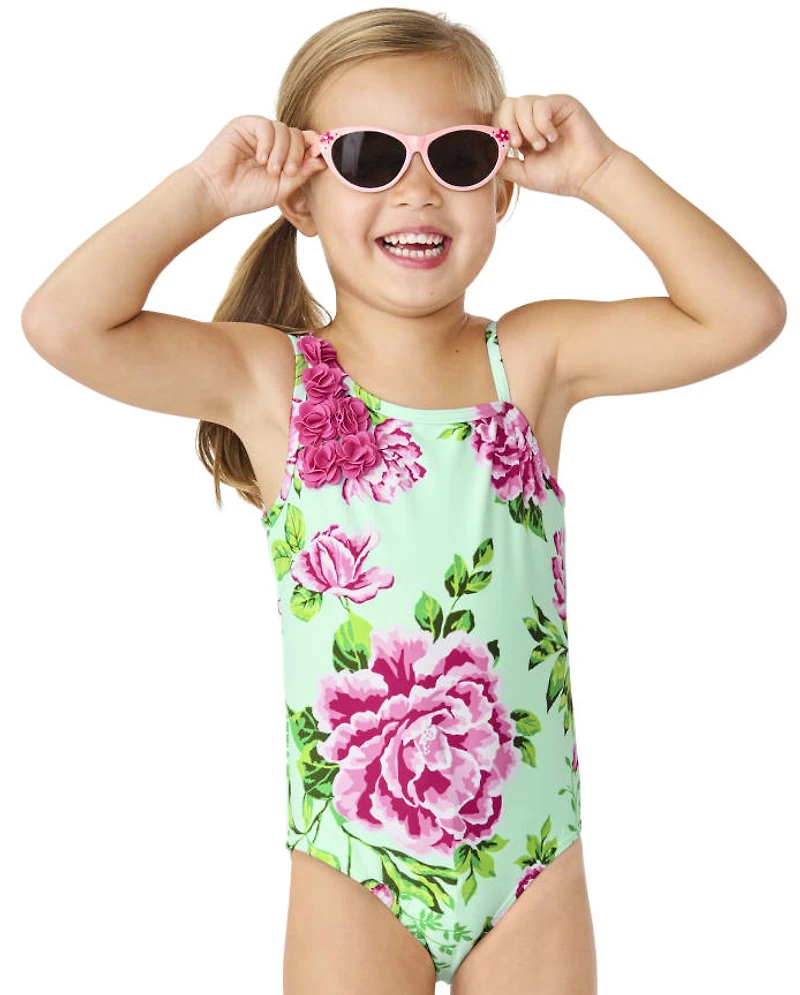 Maillot de bain une pièce fleuri pour filles - Splish-Splash