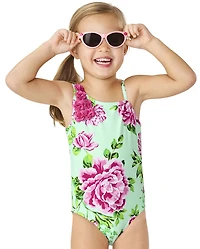 Maillot de bain une pièce fleuri pour filles - Splish-Splash