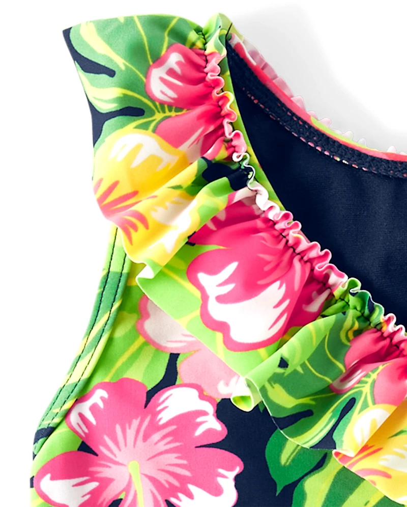 Maillot de bain une pièce Fille Famille assortie Tropical Ruffle - Aloha
