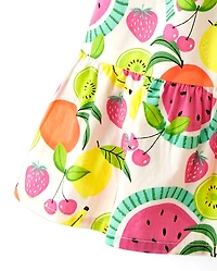 Robe à volants pour fille - Motif fruits festifs