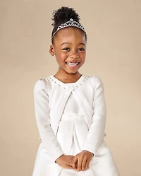 Girls Faux Pearl Cardigan - Special Occasions