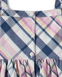 Robes à carreaux assorties pour filles - Fêtes de printemps
