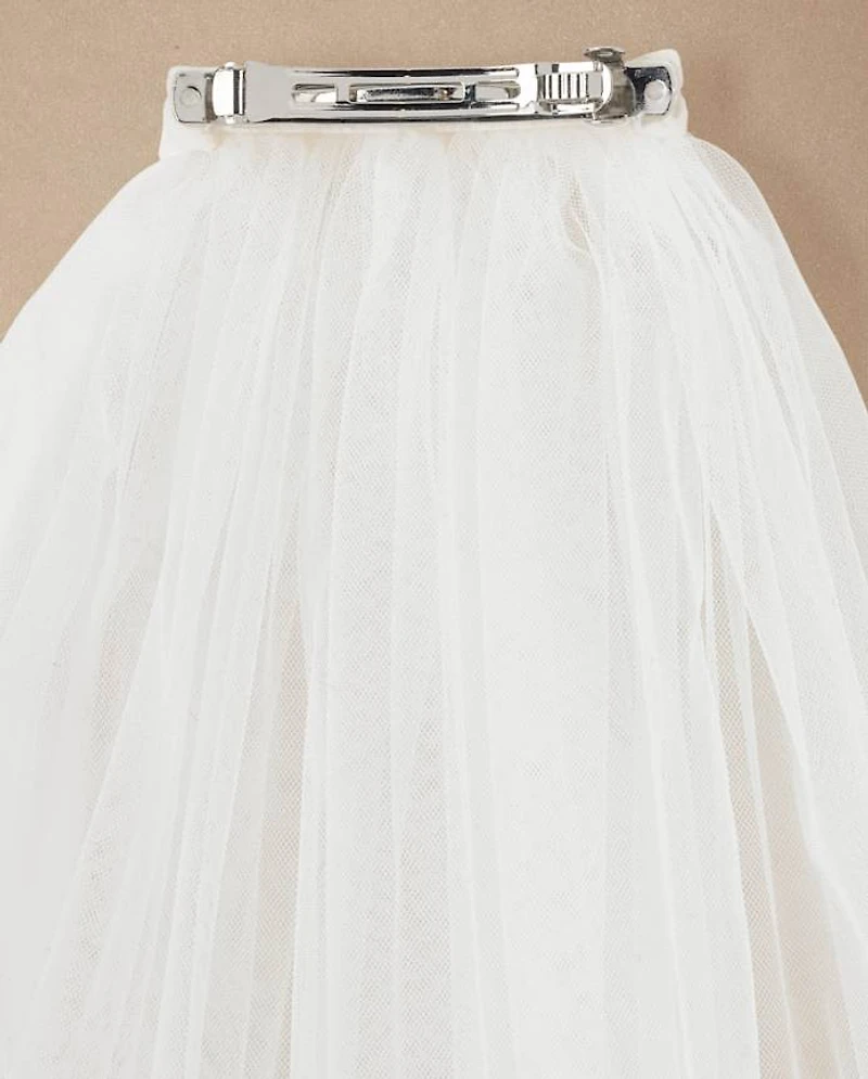 Girls Floral Lace Veil - Special Occasions