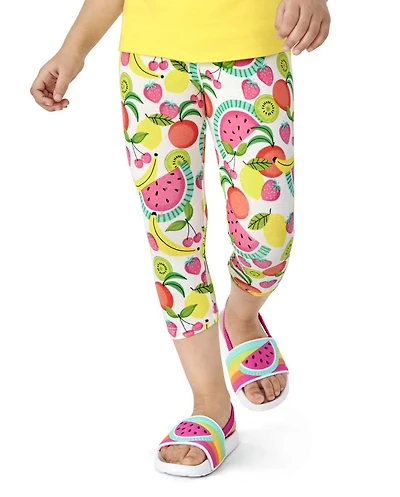 Girls Fruit Capri Leggings - Festive