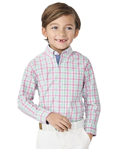 Boys Dad And Me Plaid Button Down Shirt - Time for Tea