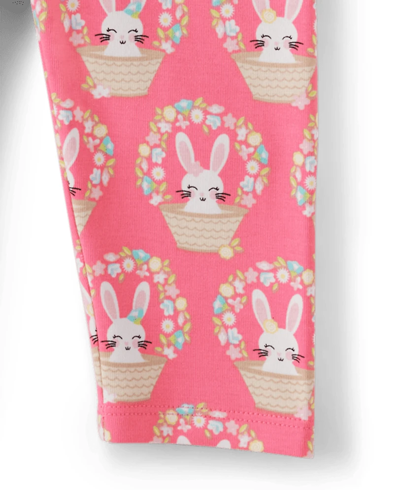 Girls Basket Capri Leggings - Spring Celebrations