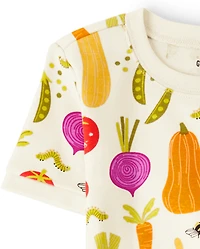 Pyjama enfant en coton ajusté motif légumes