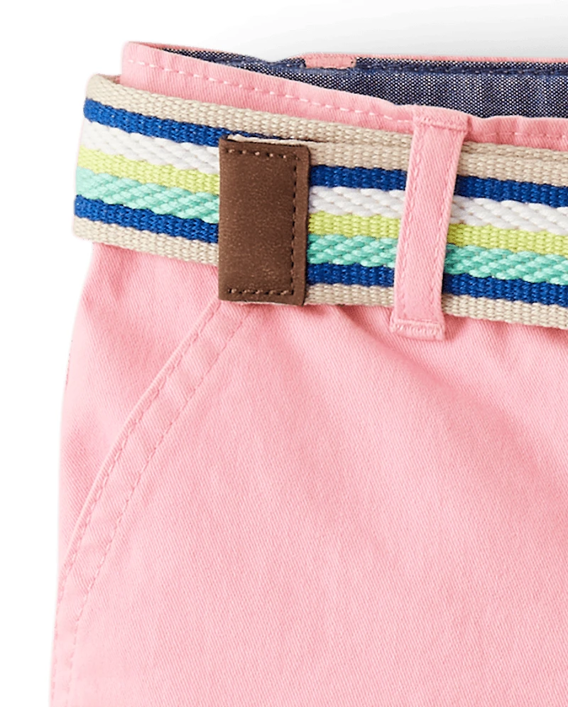 Short chino ceinturé pour garçon - Paradis tropical