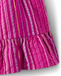 Jupe-short rayée à volants pour filles - Épices des îles
