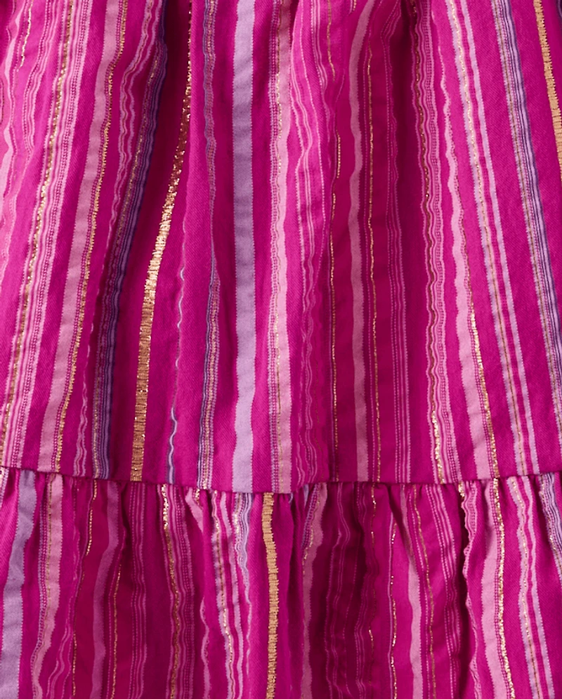 Jupe-short rayée à volants pour filles - Épices des îles