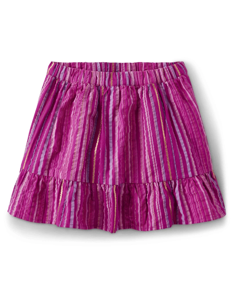 Jupe-short rayée à volants pour filles - Épices des îles