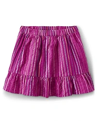 Jupe-short rayée à volants pour filles - Épices des îles