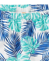Jupe-short à volants motif de feuilles tropicales pour filles - Sauvez les mers