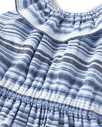 Girls Matching Family Striped Ruffle Dress - Sandy Shores