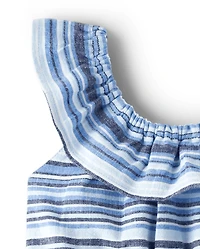 Fille Famille assortie Stripe Ruffle Robes - Sandy Shores