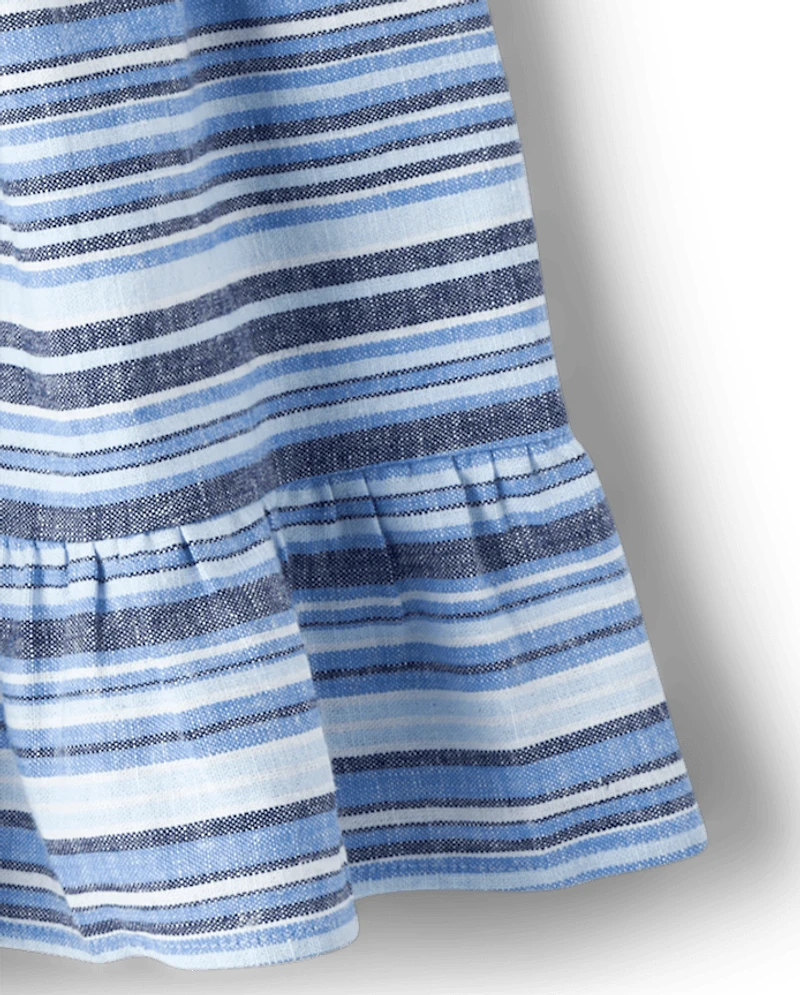 Fille Famille assortie Stripe Ruffle Robes - Sandy Shores