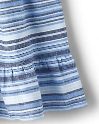 Fille Famille assortie Stripe Ruffle Robes - Sandy Shores