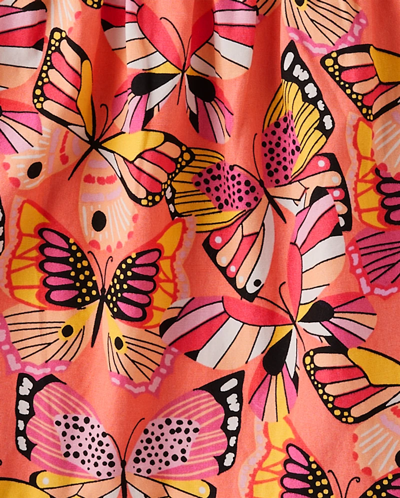 Girls Butterfly Ruffle Tank Top - Magical Monarch