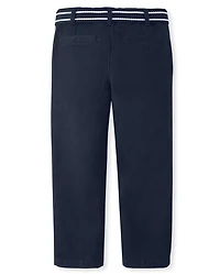 Boys Wrinkle Resistant Belted Chino Pants - Uniform