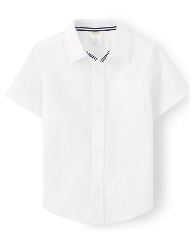 Boys Wrinkle-Resistant Oxford Button Up Shirt - Uniform