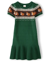 Robe pull fille à motif Renard Fair Isle - amical