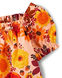 Haut en flanelle à fleurs pour filles - Joyeuses récoltes