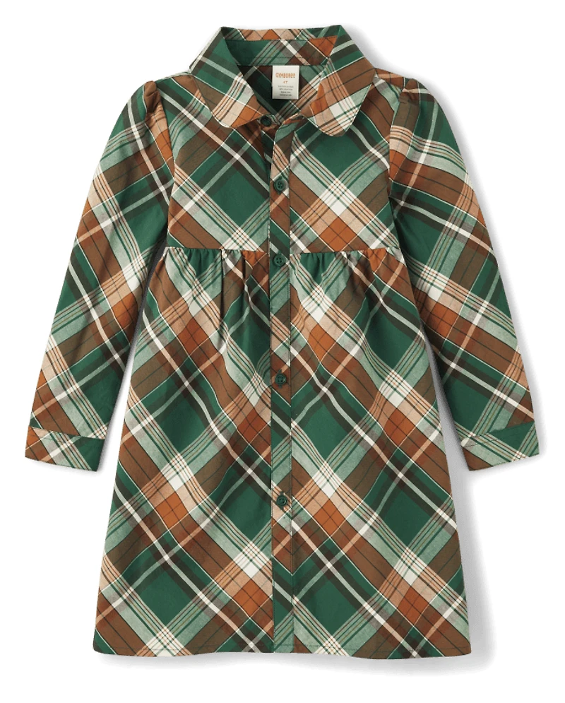 Robe-chemise à carreaux pour fille - Renard amical