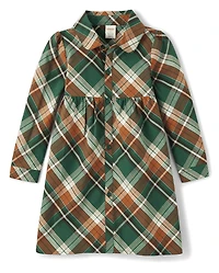 Robe-chemise à carreaux pour fille - Renard amical