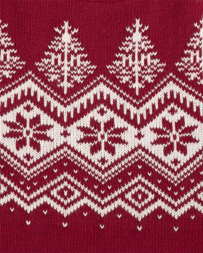 Robe pull Fair Isle à motif flocons de neige pour fille - Un Noël royal