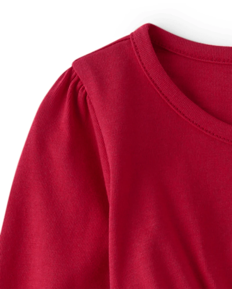 Robe à volants et motifs de cannes Noël brodées pour fille - Un royal