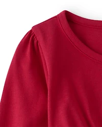 Robe à volants et motifs de cannes Noël brodées pour fille - Un royal