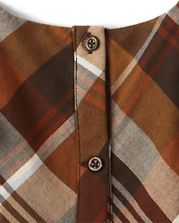 Girls Plaid Twill Tiered Dress - Montana Mountain