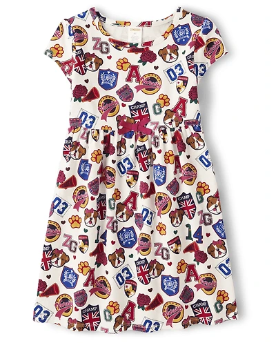 Robe babydoll à écusson Varsity pour filles - École préparatoire