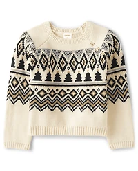 Pull intarsia Fair Isle pour filles - Pays des merveilles d'hiver
