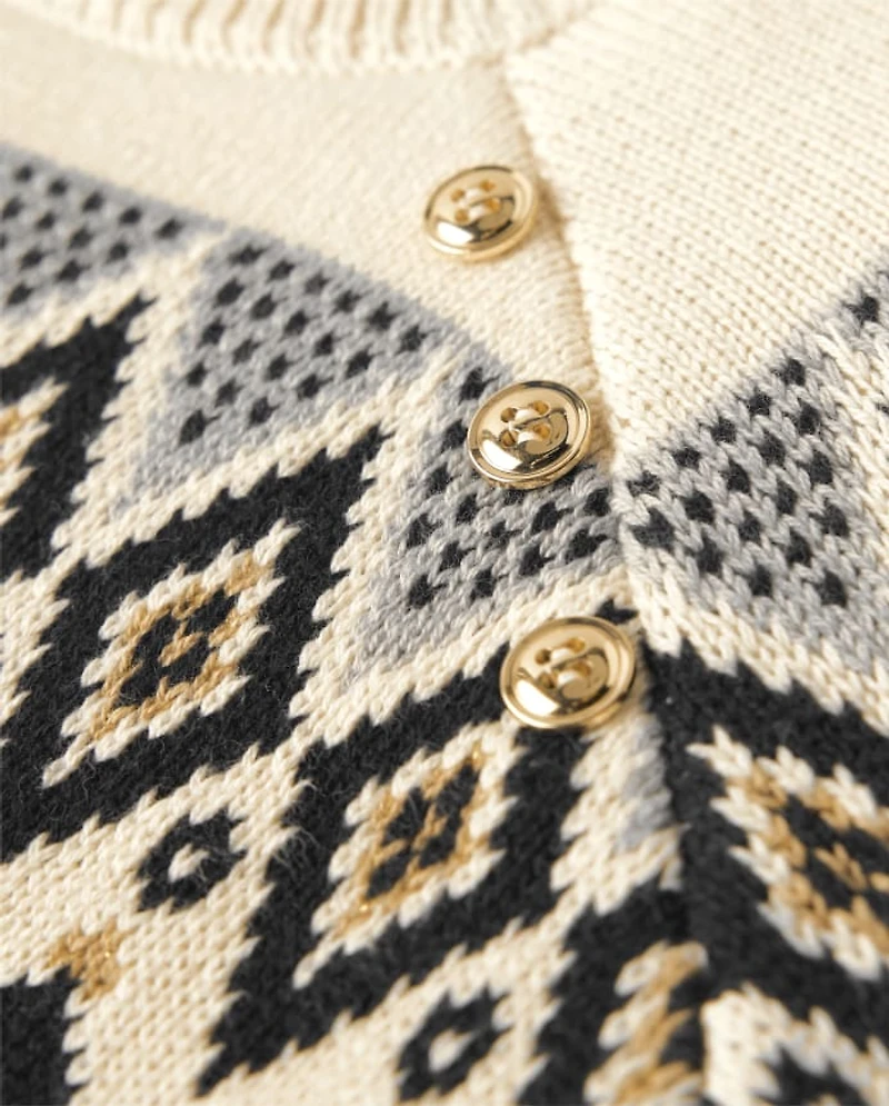 Pull intarsia Fair Isle pour filles - Pays des merveilles d'hiver