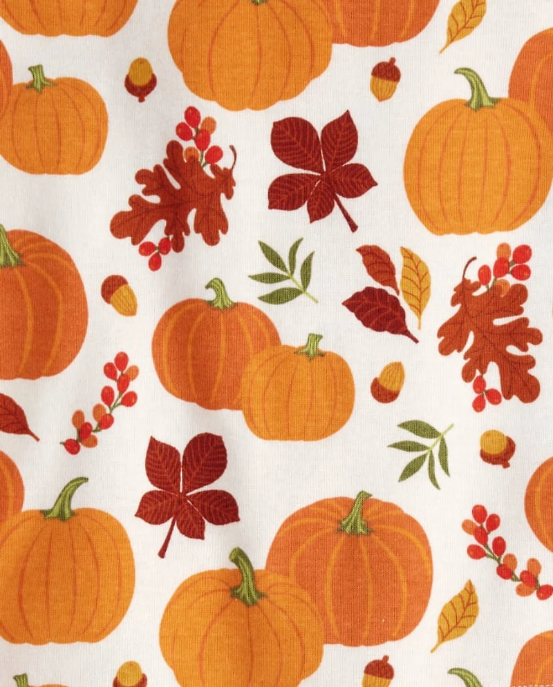 Kids Pumpkin Snug Fit Cotton Pajamas