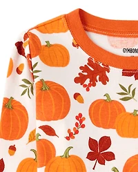 Pyjama en coton ajusté à motif citrouille pour enfants