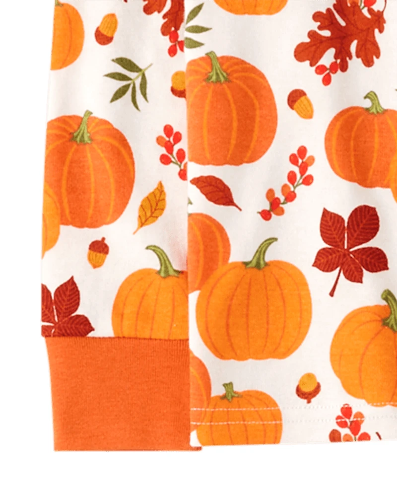 Pyjama en coton ajusté à motif citrouille pour enfants