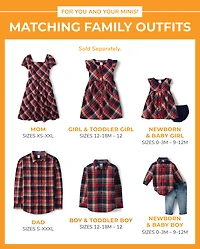Mens Matching Family Plaid Poplin Button Up Shirt - Apple Orchard