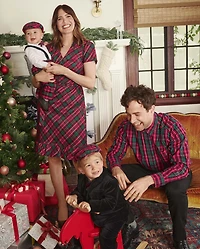Chemises à carreaux assorties pour hommes - Un Noël royal