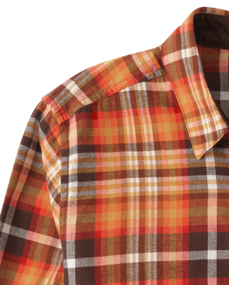 Chemise à carreaux en sergé pour homme, motif papa et moi - Bonne récolte