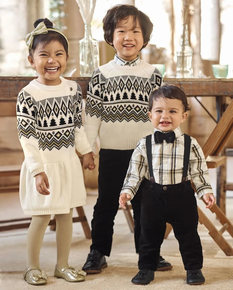 Baby Boys Plaid 3-Piece Outfit Set- Winter Wonderland