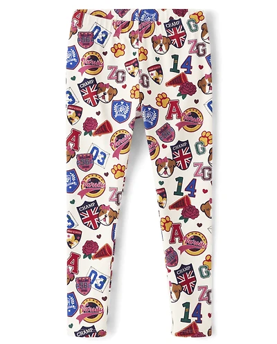 Girls Varsity Patch Leggings - Prep School