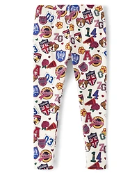 Girls Varsity Patch Leggings - Prep School